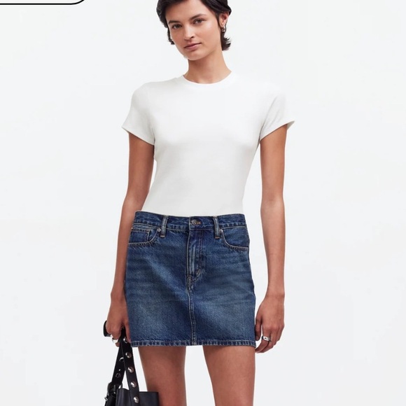 Madewell eyelet white (Re)generative Cotton Ribbed Crewneck Tee - Picture 2 of 5